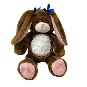 BABW Build-A-Bear Workshop Bunny Rabbit Plush Brown‎ Pink Stuffed Animal Toy